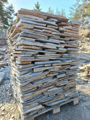 Плитняк златолит серебристый для цоколя, отмостки купить в Тюмени